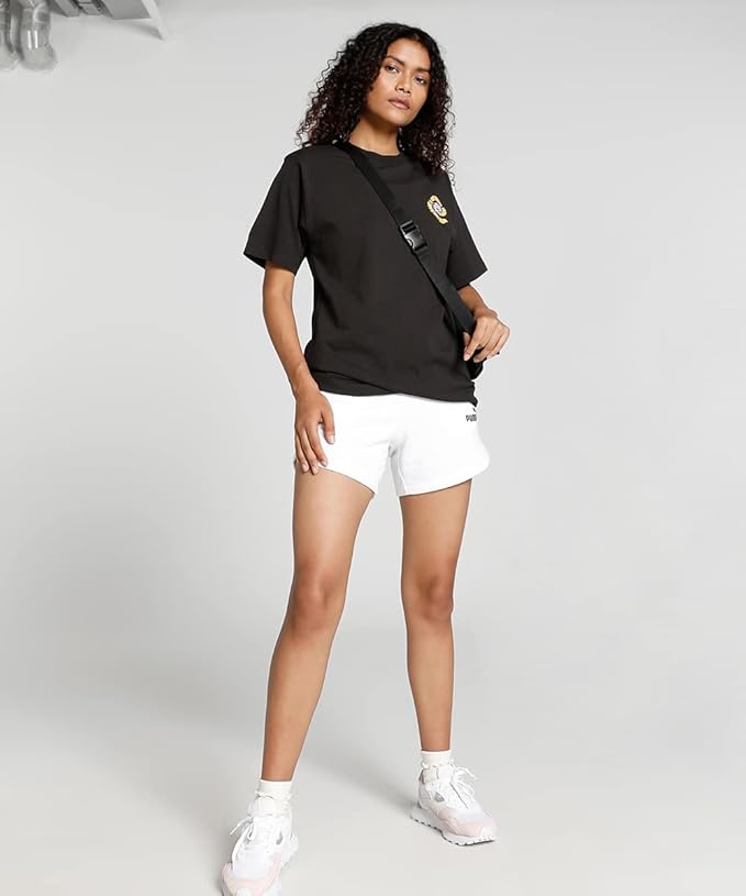 Puma DOWNTOWN Relaxed Graphic Tee PUMA Black Women's T-Shirts-53972401