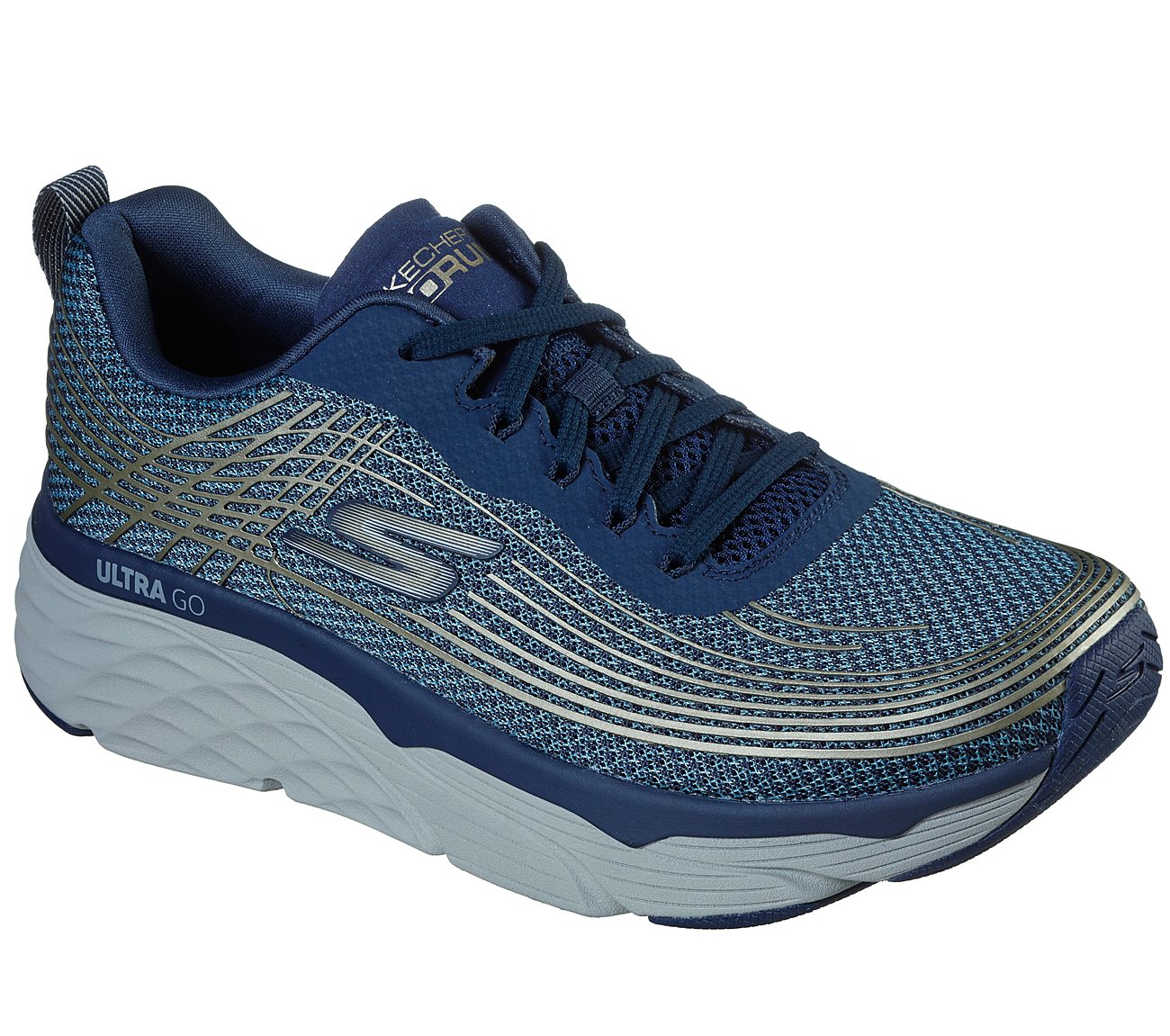 SKECHERS MAX CUSHIONING ELITE MENS'S LACE UP RUNNING SHOE - 54430-NVGD