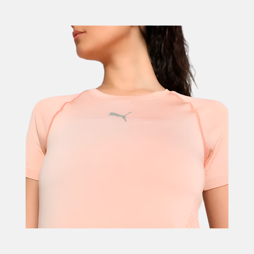 Puma Seamless Tee W Deeva Peach Women's T-Shirts-52646052