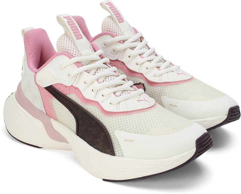 Side view of PUMA Women's Lifestyle Lace-Up Sneakers, showcasing the sleek design, breathable upper, cushioned insole, and iconic PUMA logo, designed for comfort and style in everyday wear.