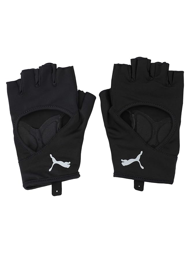 Close-up view of PUMA Unisex Lifestyle Gloves, showcasing the soft fabric, snug fit, and signature PUMA logo, designed for warmth and style in colder weather.