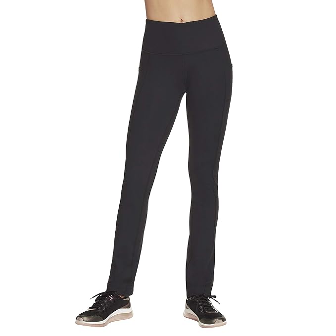 The image showcases sleek and modern women's activewear pants in a flattering cut, photographed from a front angle with a slight side profile to highlight the design and fit