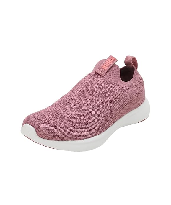 Side view of PUMA Women's Running Lace-Up Sneakers, showcasing the breathable upper, cushioned midsole, durable outsole, and iconic PUMA logo, designed for comfort and performance in running.