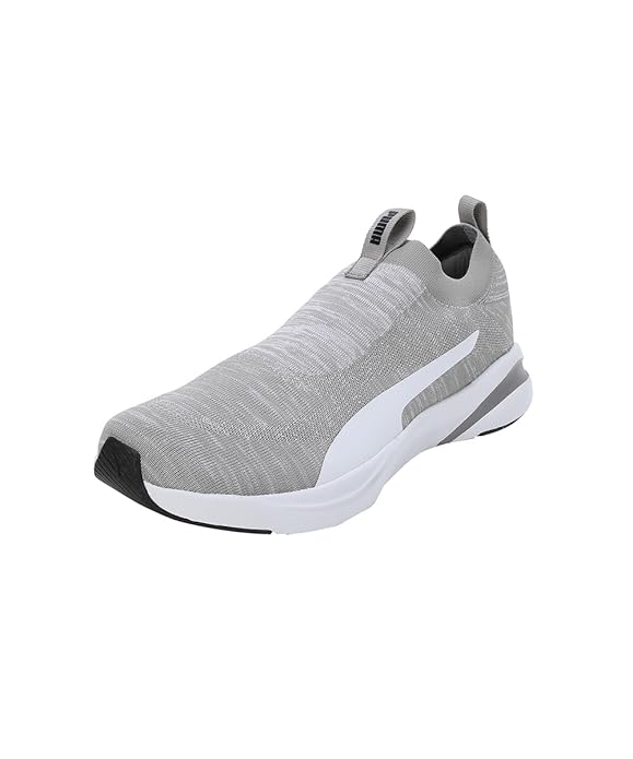 Side view of PUMA Men's Running Lace-Up Sneakers, showcasing the breathable upper, cushioned midsole, durable outsole, and iconic PUMA logo, designed for comfort and performance in running.