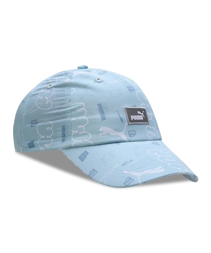 Side view of PUMA Unisex Lifestyle Cap, highlighting the adjustable strap, breathable fabric, and iconic PUMA logo, designed for a comfortable and stylish fit during casual wear.