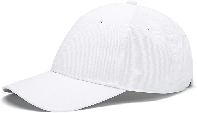 Side view of PUMA Men's Lifestyle Cap, highlighting the adjustable strap, breathable fabric, and iconic PUMA logo, designed for a comfortable and stylish fit during casual wear.