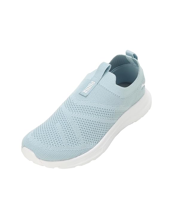 Side view of PUMA Women's Running Lace-Up Sneakers, showcasing the breathable upper, cushioned midsole, durable outsole, and iconic PUMA logo, designed for comfort and performance in running.