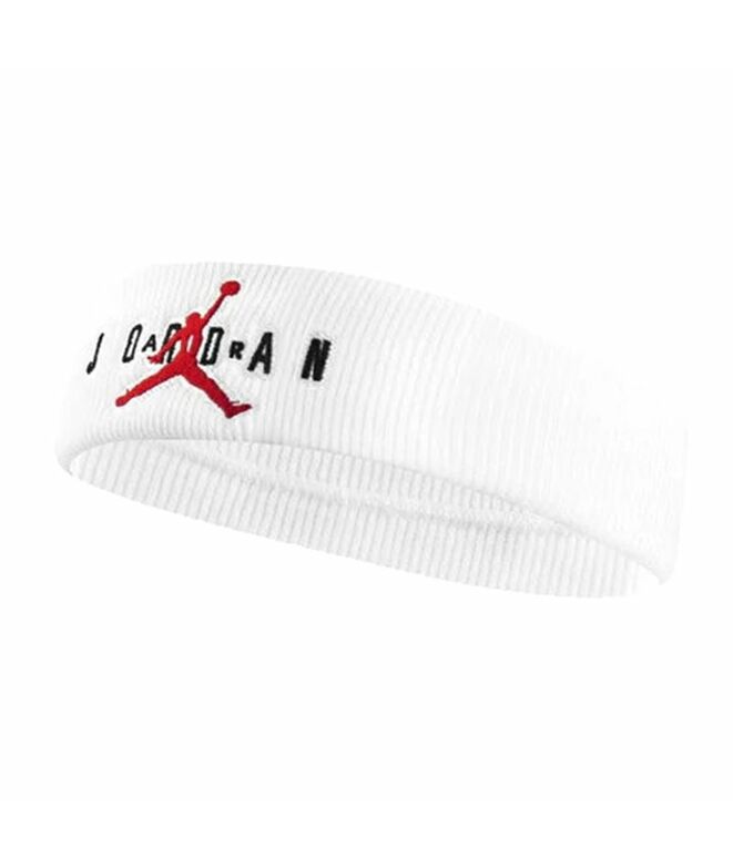 The image shows a unisex Nike headband worn on the head, showcasing its sleek, functional design and secure fit.