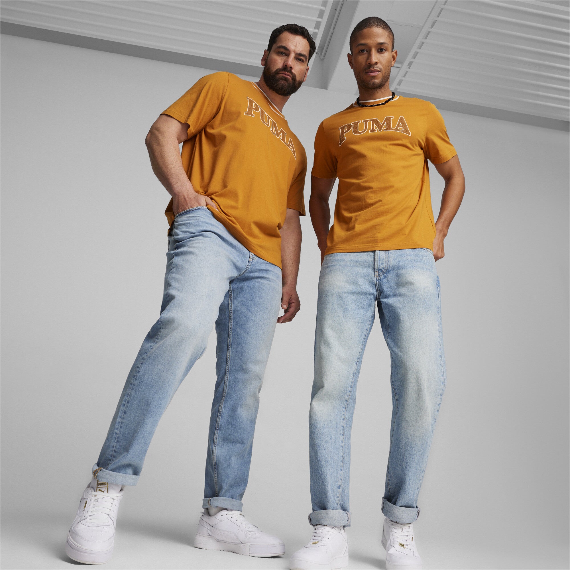 Front view of PUMA Men's Crew, showcasing its relaxed fit, modern design, and iconic logo for a casual and stylish look.