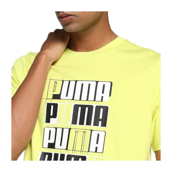 Puma ESS+ LOGO LAB Tee Lime Sheen Men's T-Shirts