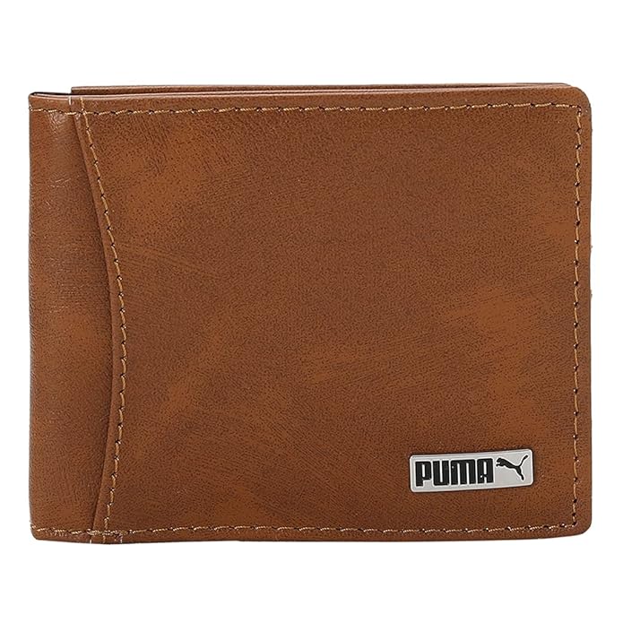 Side view of PUMA Unisex Lifestyle Wallet, showcasing the multiple compartments, durable material, and iconic PUMA logo, designed for both style and practicality.