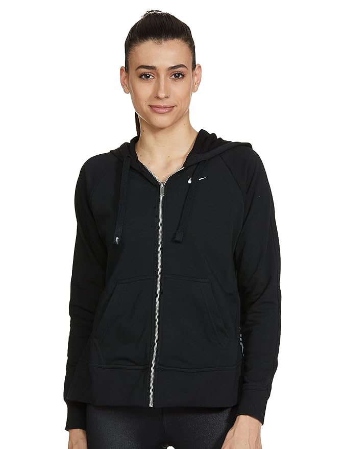 Nike Get Fit Full-Zip Hoodie featuring a soft fleece design, moisture-wicking fabric, and a relaxed fit for everyday comfort