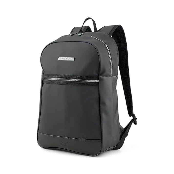 Front view of PUMA Unisex Backpack, showcasing the spacious main compartment, adjustable straps, padded back panel, and iconic PUMA logo, designed for everyday use and comfort.