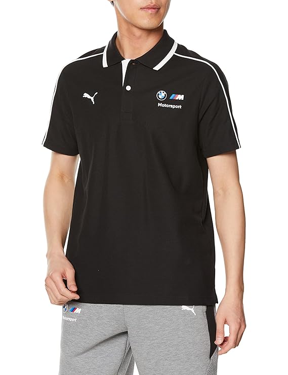 Front view of PUMA Men's Polo, showcasing the classic design, breathable fabric, and signature PUMA branding for a stylish and casual look.