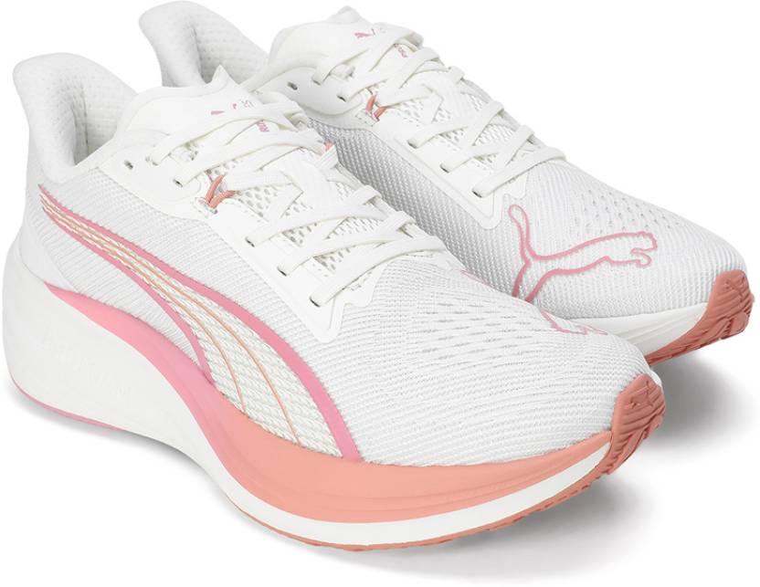 Side view of PUMA Women's Lifestyle Lace-Up Sneakers, showcasing the sleek design, breathable upper, cushioned insole, and iconic PUMA logo, designed for comfort and style in everyday wear.