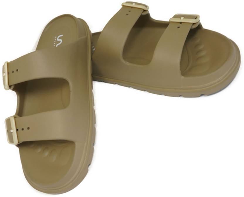 Doubleu Slide displayed from various angles, featuring adjustable straps, cushioned footbed, and stylish design