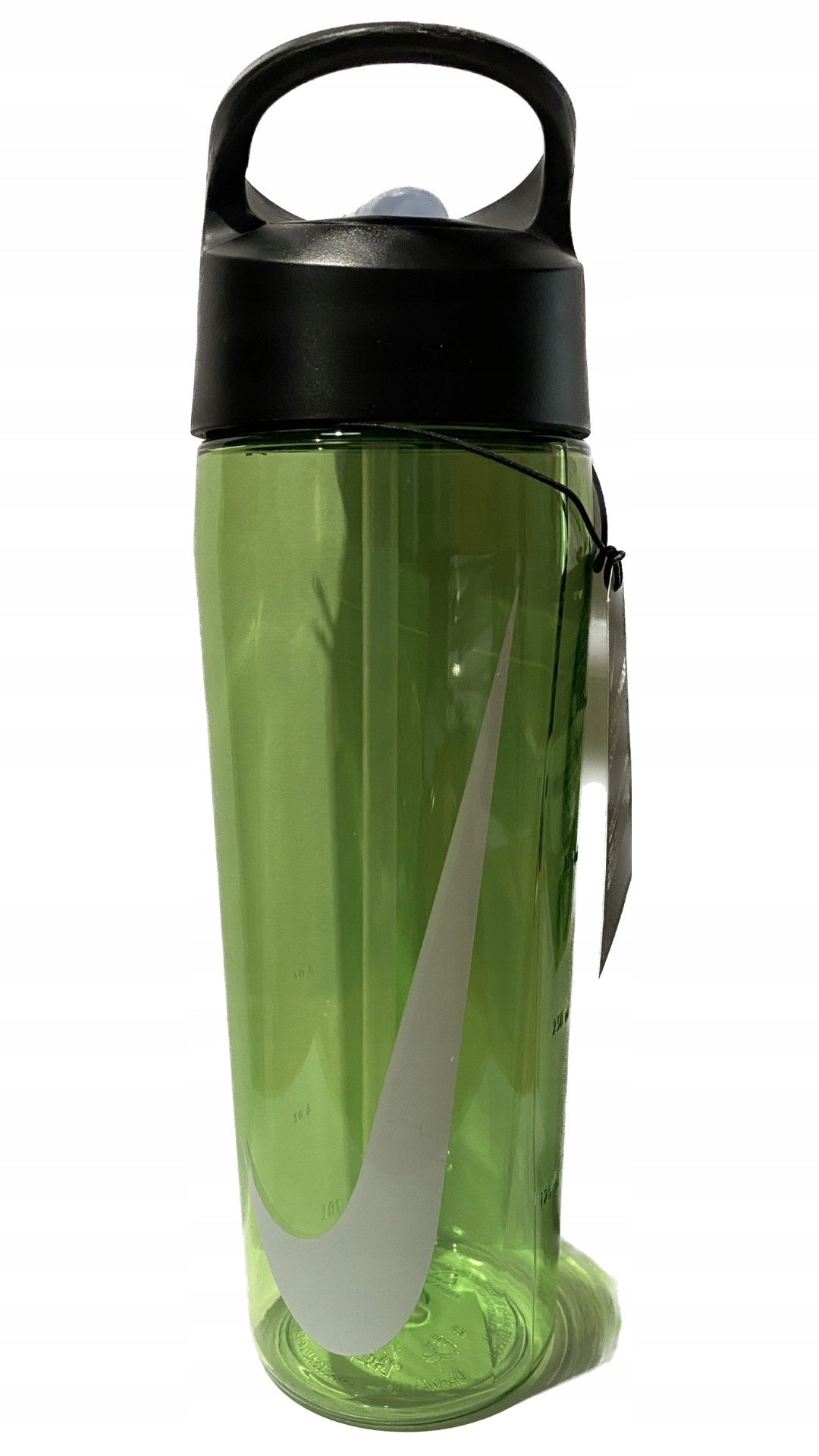 The image shows a sleek, unisex Nike hard plastic sipper with a spill-proof cap, designed for easy and reliable hydration.