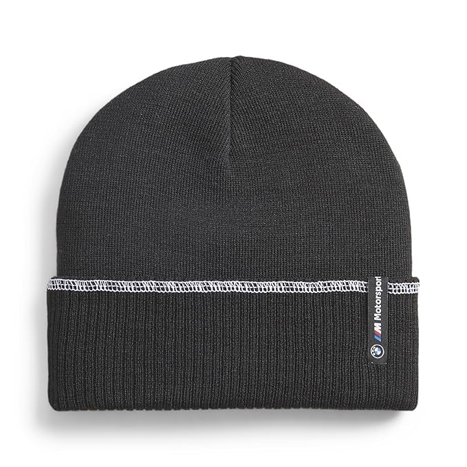 Front view of PUMA Unisex Beanie Cap, highlighting the soft fabric, snug fit, and iconic PUMA logo, designed to keep you warm and stylish in colder weather.