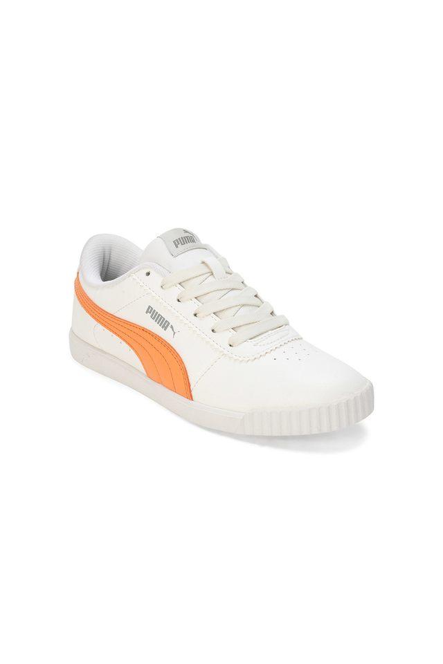 Side view of PUMA Women's Lifestyle Lace-Up Sneakers, showcasing the sleek design, breathable upper, cushioned insole, and iconic PUMA logo, designed for comfort and style in everyday wear.