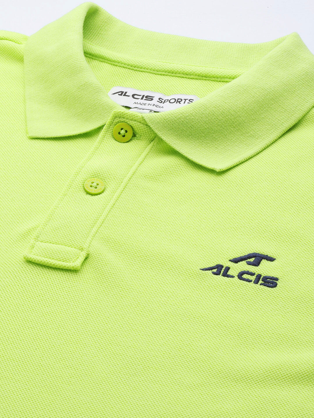 Alcis Men's Lime Green Typography Printed Polo Collar Slim Fit T-shirt-AAMPOLSM00059705