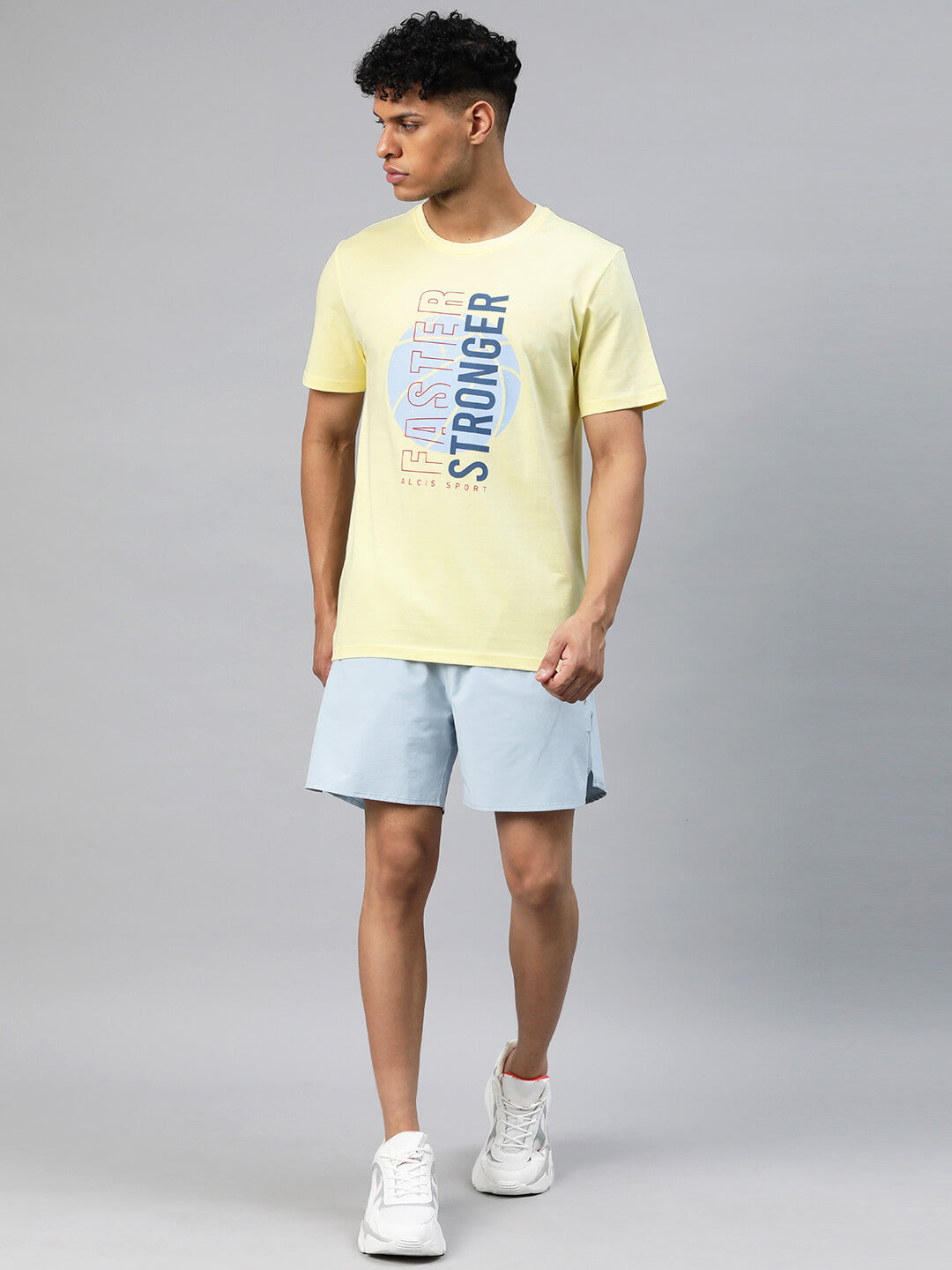 Alcis Men's Yellow Typography Printed T-shirt-AAMTEEDS00070702