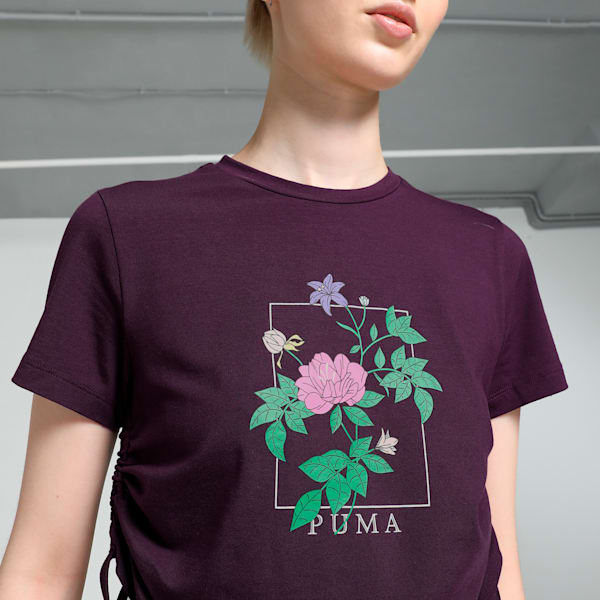 Puma CLASSICS PETALIA Graphic Tee Midnight Pl Women's T-Shirt-68463744