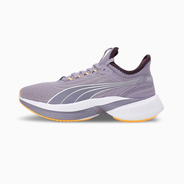 Side view of PUMA Women's Lifestyle Lace-Up Sneakers, showcasing the sleek design, breathable upper, cushioned insole, and iconic PUMA logo, designed for comfort and style in everyday wear.