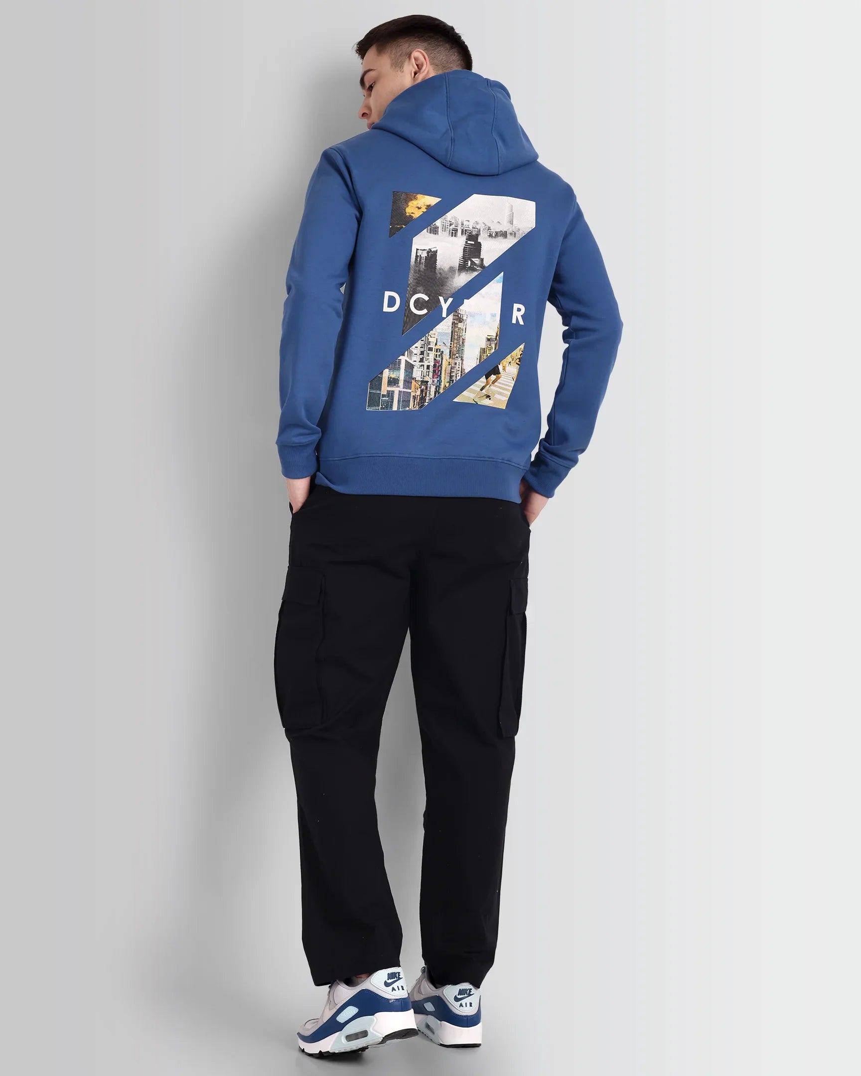 DCYPHR Retro Cityscape Hoodie - Cloisonne Blue