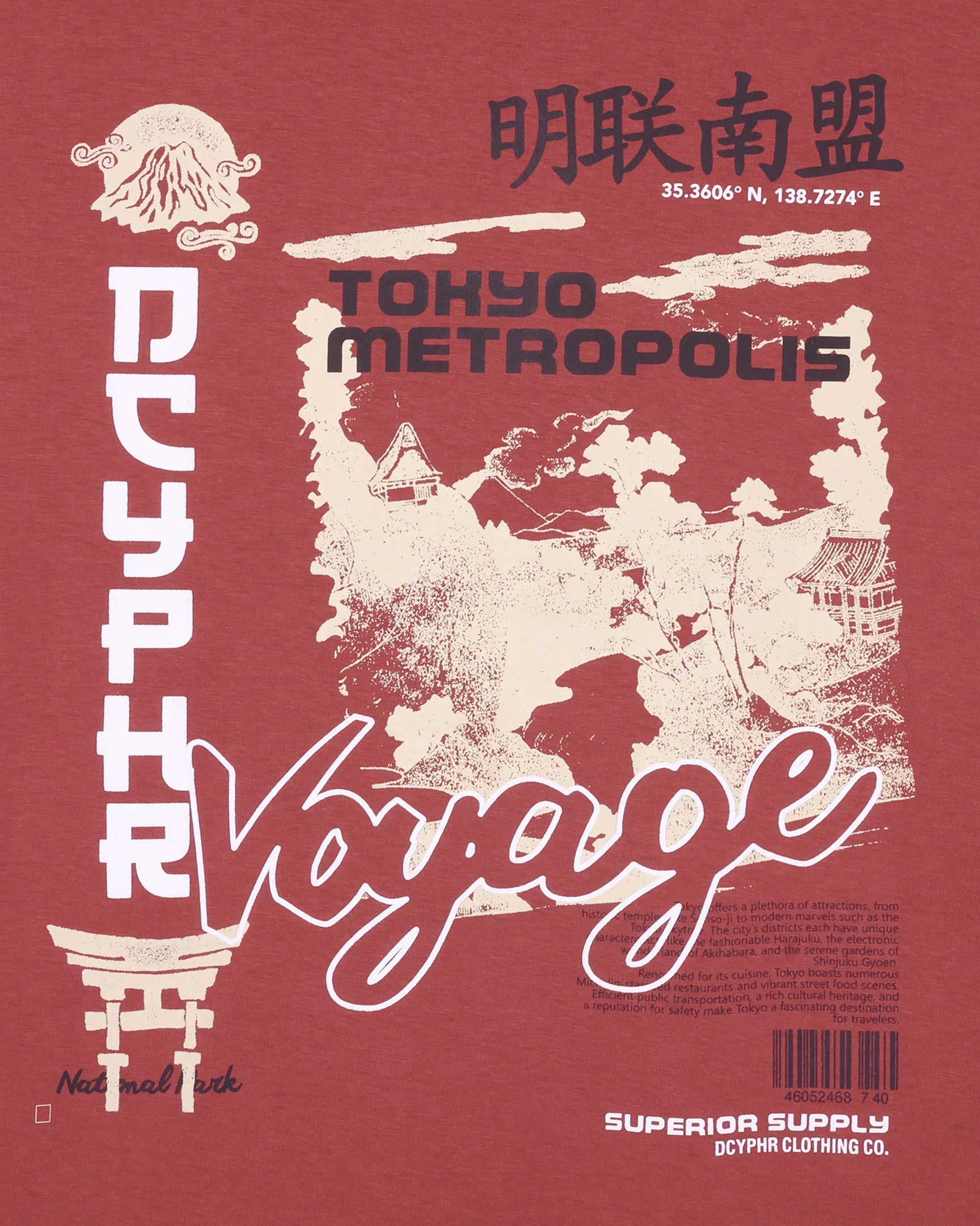 DCYPHR Tokyo Drift Graphic Tee - Red Ochre