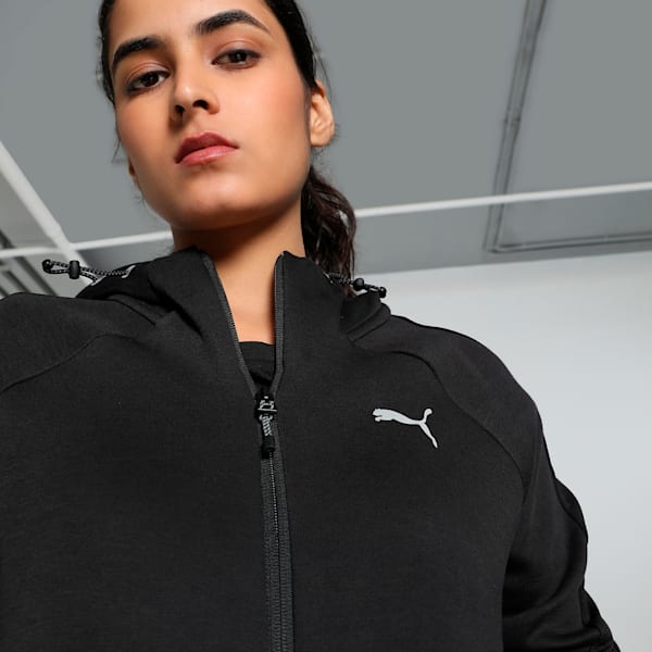 Puma EVOSTRIPE Full-Zip Hoodie PUMA Black Women's Hoodie-68167001