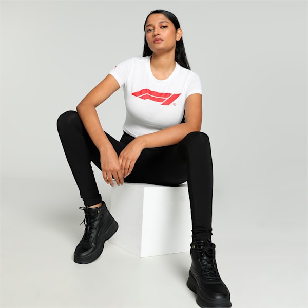 Puma F1 ESS Baby Tee wns PUMA White Women's T-Shirt-62573102