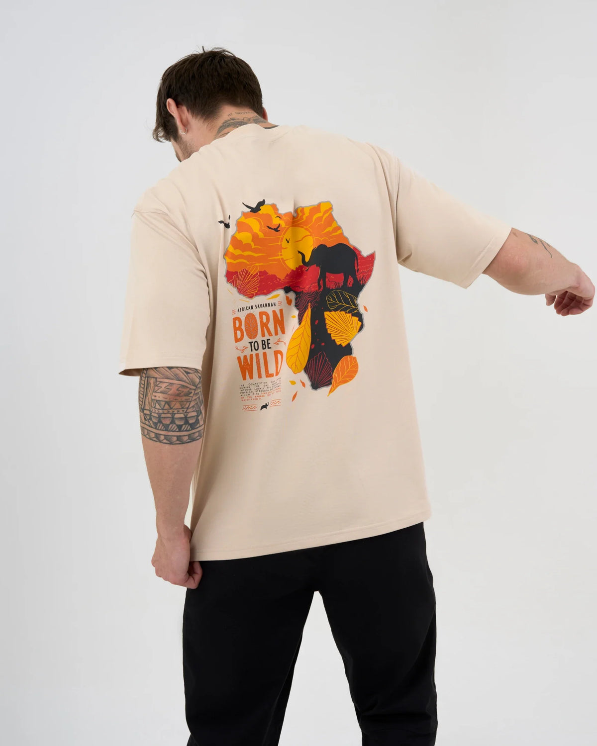 DCYPHR DISCOVERY Men's  Born To Be Wild Graphic Tee-Ivory Mist