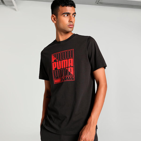 Front view of PUMA Men's Crew, showcasing its relaxed fit, modern design, and iconic logo for a casual and stylish look.