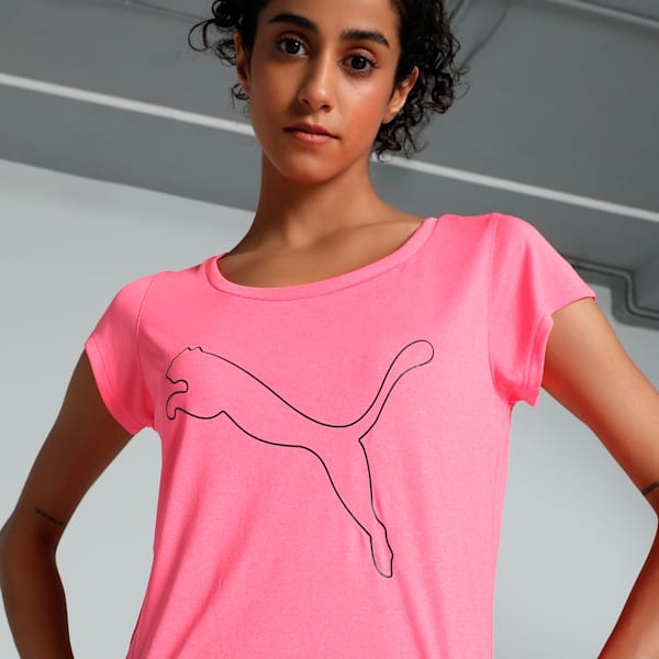 Puma PERFORMANCE HEATHER CATTEE W Sunset Glow Women's T-Shirt-52617616