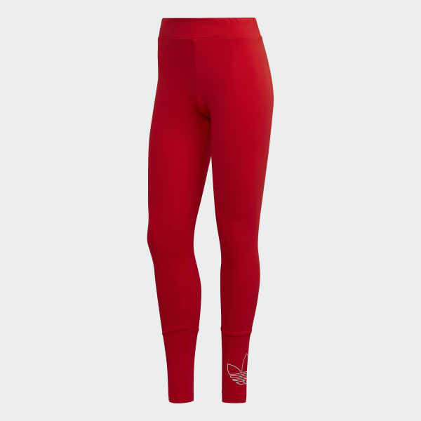 ADIDAS Women’s High-Waisted Leggings Comfortable Performance Tights HK5169-VIVID RED Sportsstation