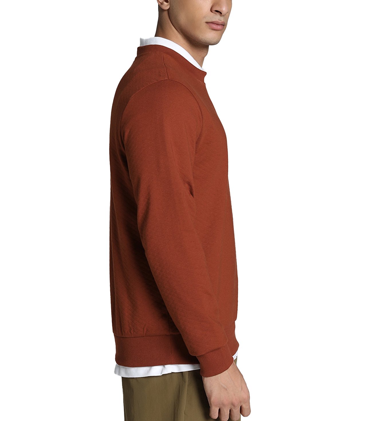 Puma CLASSICS Textured Crew Sweat Mars Red Men's Sweatshirt-62920463