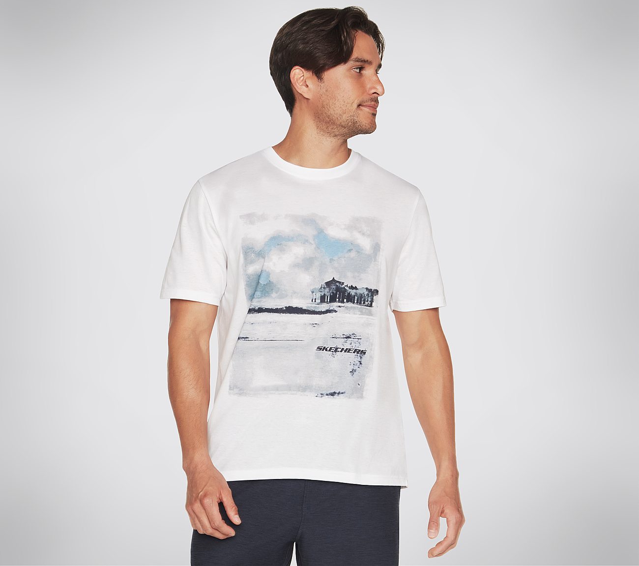 SKECHERS WAVE BREAK TEE Men's T-Shirts-MTS371A-WHT