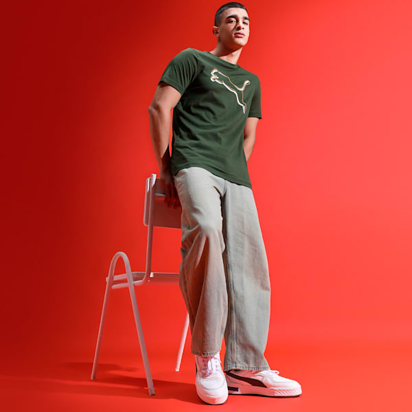 Puma PERFORMANCE CAT TEE M Platinum Gray Men's T-Shirts