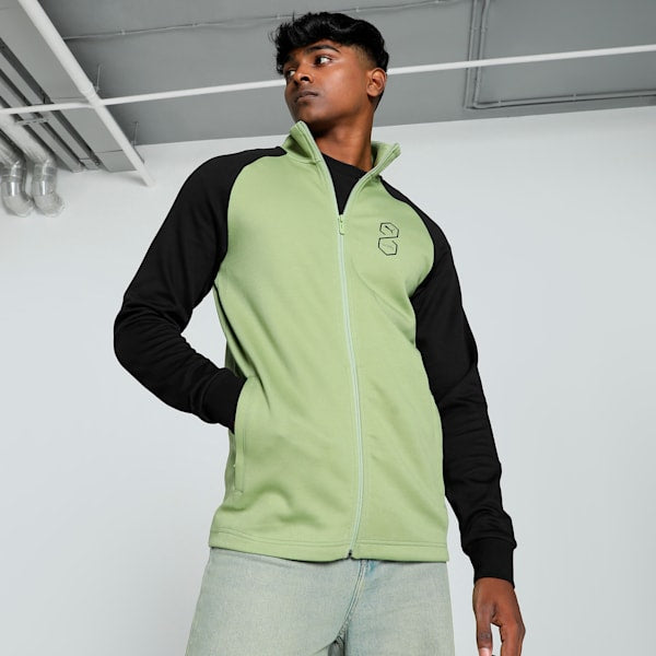 Front view of PUMA Men's Winter Jacket, highlighting the insulated design, sleek fit, and signature PUMA logo, ideal for cold-weather wear.