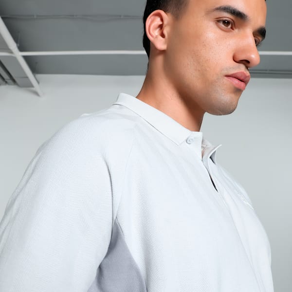 PumaxONE8 Premium Colorblock Polo Silver Men's Polo T-Shirts