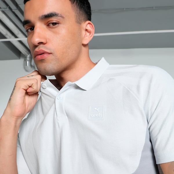 PumaxONE8 Premium Colorblock Polo Silver Men's Polo T-Shirts