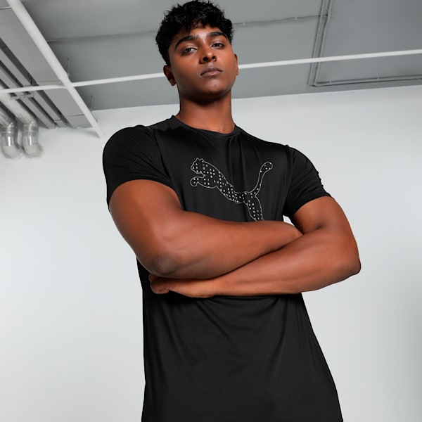 Front view of PUMA Men's Crew, showcasing its relaxed fit, modern design, and iconic logo for a casual and stylish look.