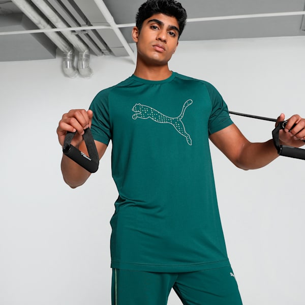 Front view of PUMA Men's Crew, showcasing its relaxed fit, modern design, and iconic logo for a casual and stylish look.