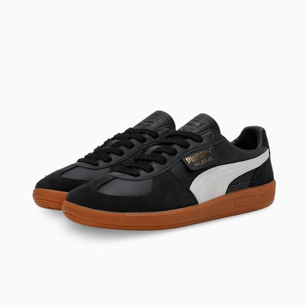 Puma Palermo Lth PUMA Black-Feather Gray-Gum Men's Lifestyle Shoes-39646403