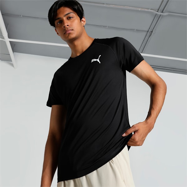 Front view of PUMA Men's Crew, showcasing its relaxed fit, modern design, and iconic logo for a casual and stylish look.