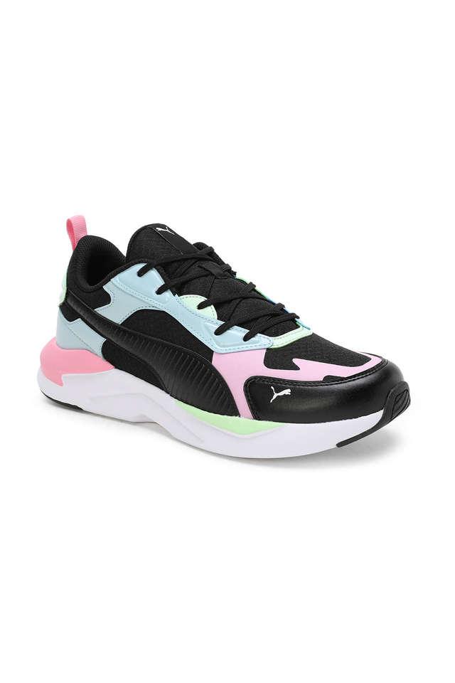 Side view of PUMA Women's Lifestyle Lace-Up Sneakers, showcasing the sleek design, breathable upper, cushioned insole, and iconic PUMA logo, designed for comfort and style in everyday wear.