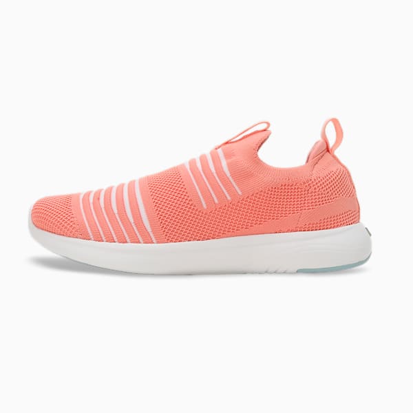 Side view of PUMA Women's Running Lace-Up Sneakers, showcasing the breathable upper, cushioned midsole, durable outsole, and iconic PUMA logo, designed for comfort and performance in running.