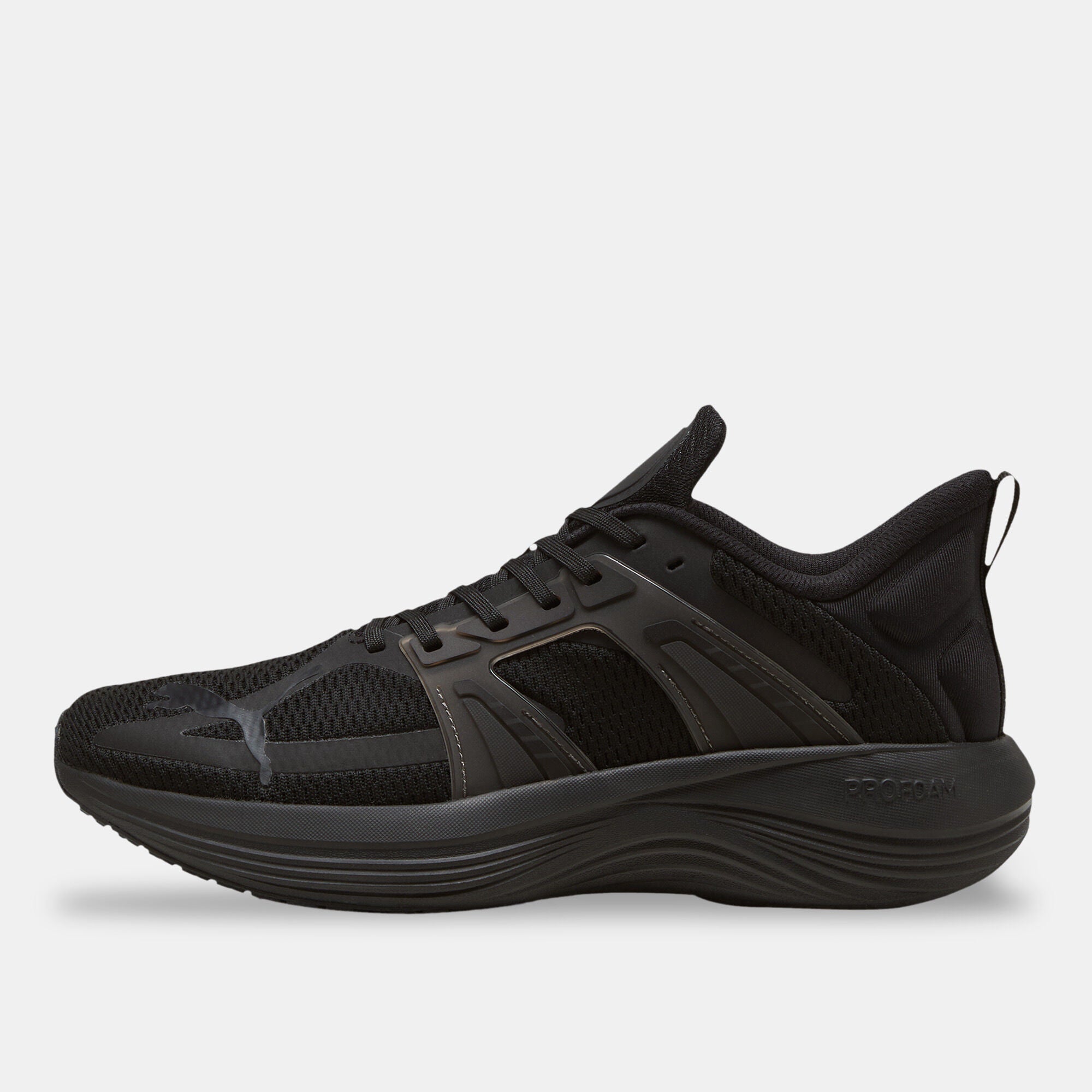 Side view of PUMA Men's Lifestyle Lace-Up Sneakers, showcasing the sleek design, breathable upper, cushioned insole, and iconic PUMA logo, designed for comfort and style in everyday wear.