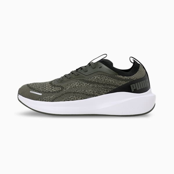 Side view of PUMA Men's Lifestyle Lace-Up Sneakers, showcasing the sleek design, breathable upper, cushioned insole, and iconic PUMA logo, designed for comfort and style in everyday wear.