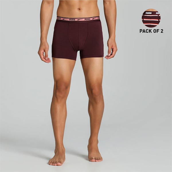 Close-up view of PUMA Men's Trunkss, showing the soft fabric and branded waistband for a sleek, comfortable fit.